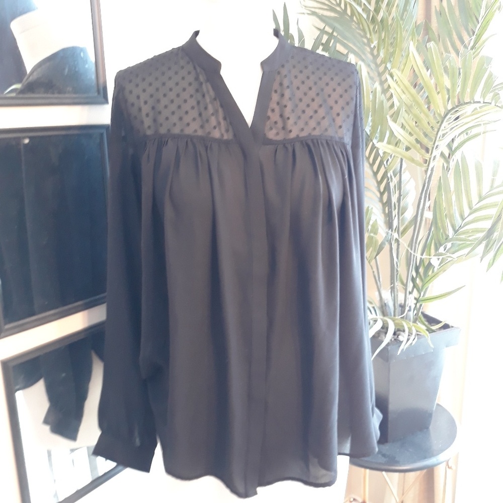 Decree Chiffon Dot Blouse